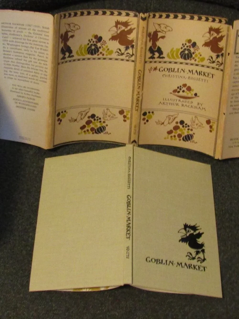 1972 HC/DJ GOBLIN MARKET Christinia Rossetti & Arthur Rackham Color Plates NEC